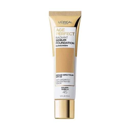 L'Oreal Paris Age Perfect Radiant Serum Foundation with SPF 50, Golden Vanilla, 1 fl, oz .