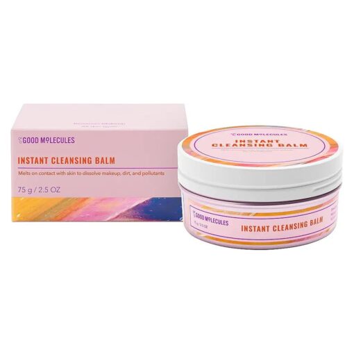 Good Molecules Instant Cleansing Balm - Facial Cleanser and Makeup Remover with Shea Butter, Sea Buckthorn, and Camellia Oils - Skincare for Face and Eyes