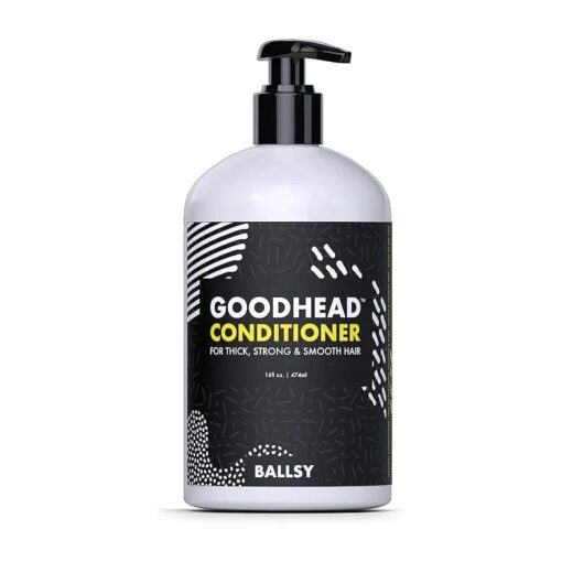 Ballsy Goodhead Conditioner, For Thick, Strong and Smooth Hair, with Tea Tree, Argan, HIbiscus and Olive Oil, 16 Fl oz