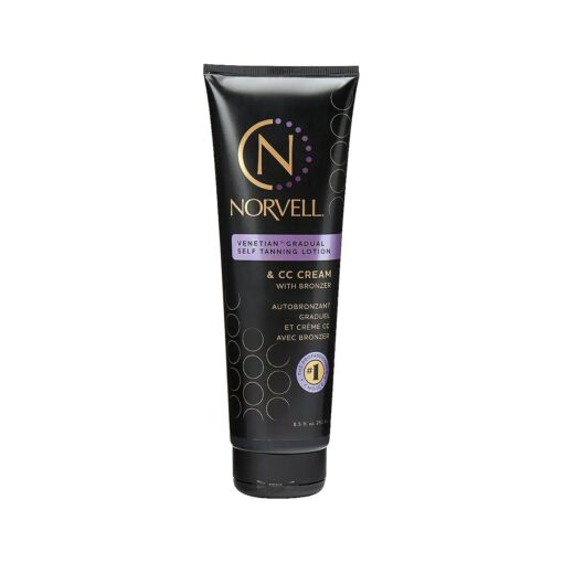 Norvell Venetian Sunless Self Tanner Gradual Color Extender Moisturizing Lotion, 8.5 fl.oz - Self Tanning Cream with Violet and Brown Tone, Instant Bronzers Fake Tan