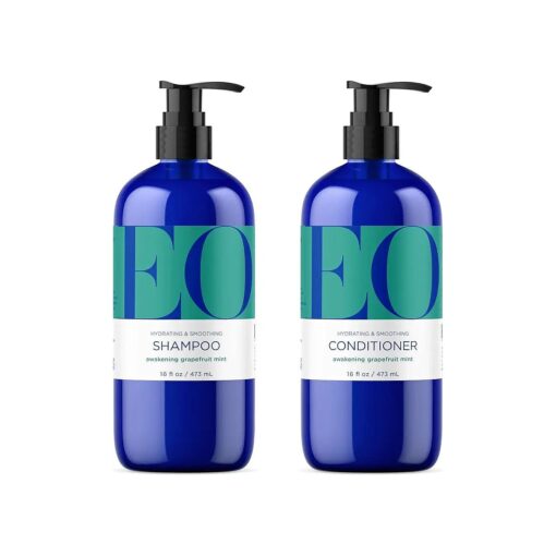 EO Shampoo and Conditioner Combo Pack, 16 Ounce Bottles ( 1 of Each ), Grapefruit and Mint, Organic Plant Based, Hydrating & Smoothing For All Hair Types