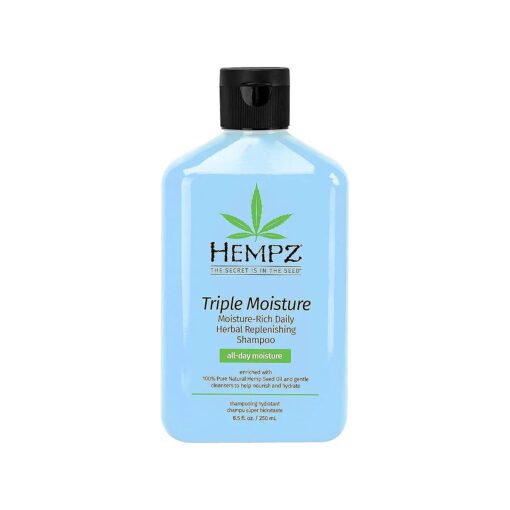 Hempz Triple Moisture Herbal Shampoo, Grapefruit & Peach Scent, Intensely Hydrate and Nourish, 8.5 oz .