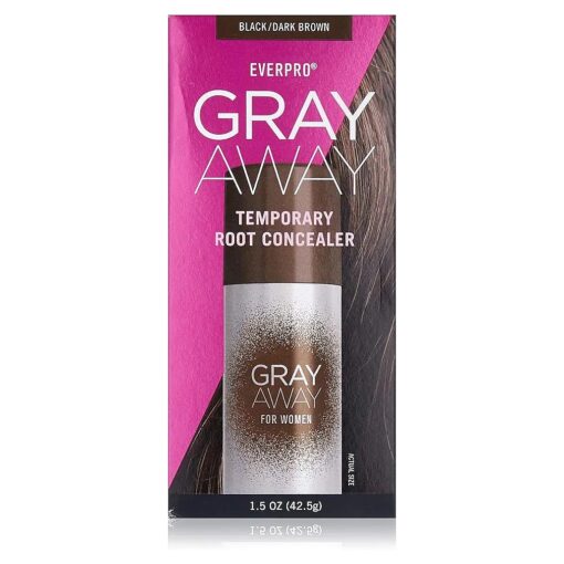 Gray Away Temporary Root Concealer, Black/Dark Brown 1.5 oz .