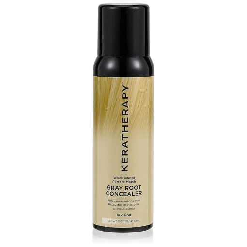 Keratherapy Keratin Infused Perfect Match Gray Root Concealer Spray, Blonde, 3 oz, 118 ml - Root Cover Up Spray to Hide Gray Roots - Keratin Therapy Hair Darkening & Temporary Scalp Concealer