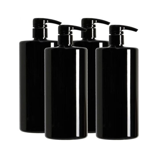 Youngever 4 Pack Pump Bottles for Shampoo, Empty Shampoo Pump Bottles, Plastic Cylinder with Lockdown-Leak Proof-Pumps ( 32 Ounce )