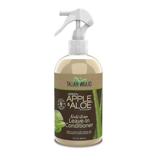 Taliah Waajid Green Apple & Aloe Nutrition Leave-In Conditioner with Coconut | Curl Moisturizer Vitamins, Fiber, and Protein Formula | Softer, Smoother Hair Treatment for Thick Curly Hair -12oz ( U008 )