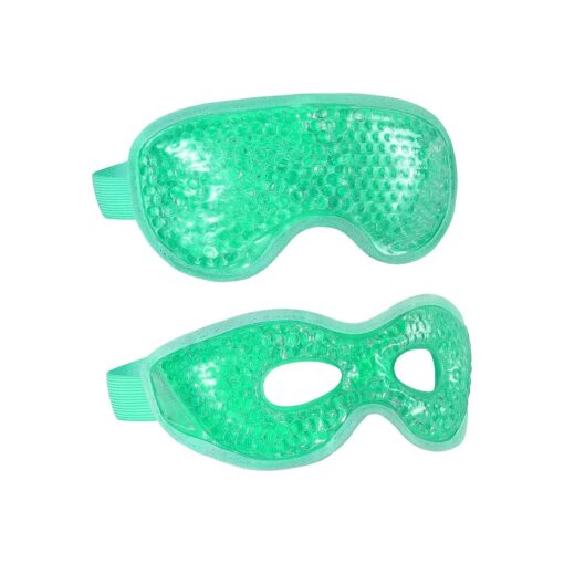 2PCS Gel Eye Mask Reusable Hot Cold Therapy Gel Bead Eye Mask for Puffiness/Dark Circles/Eye Bags/Dry Eyes/Headaches/Migraines/Stress Relief, Cooling Eye Mask Hot/Cold Compress Eye Mask ( Green )