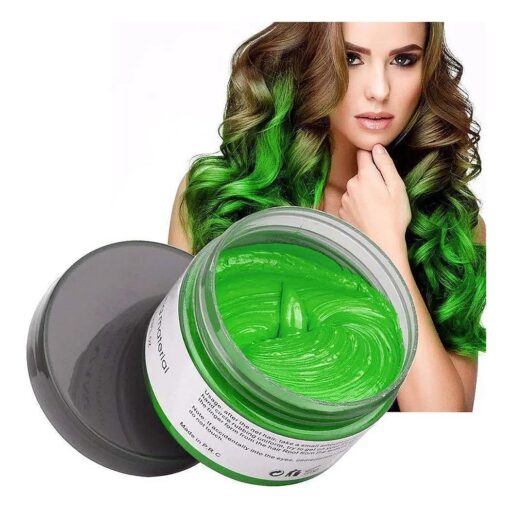 Temporary DIY Hair Color Wax - Disposable Natural Hair Color Cream Mud 4.23 oz Instant Hair Color Pomades Natural Hairstyle Wax for Men and Women, Green