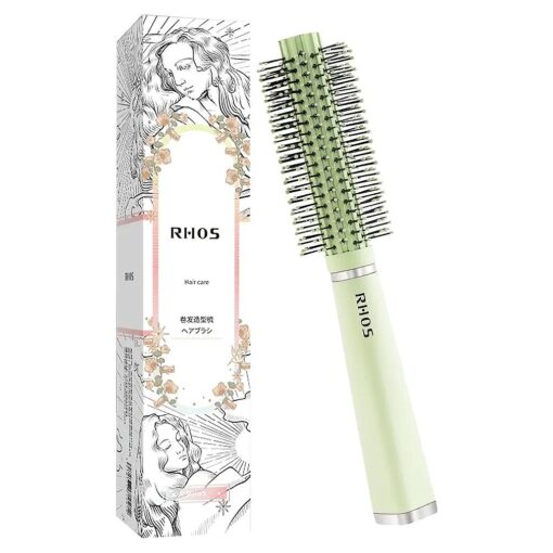 Round Brush for Blow Drying/Styling/Curling/straighten-Styling Round Brush for Bangs/Thin/Short/Curly Hair-1.5 Inch Small Travel Round Brush for Women & Men ( Green )