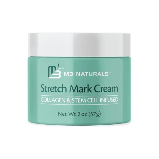 Stretch Mark Cream Infused with Collagen & Stem Cell Maternity Skincare Oil Removes Stretch Mark Prevention & Scar Remover Lotion Green Tea Extract & Raspberry Ketones by M3 Naturals