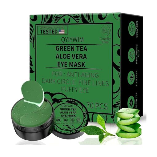 Under Eye Patches 70PCS, Green Tea Eye Patches for Puffy Eyes Treatment, Under Eye Masks for Dark Circles and Puffiness, Non-Irritating Eye Mask Skincare, Eye Gel Pads, Eyes Bags Treatment