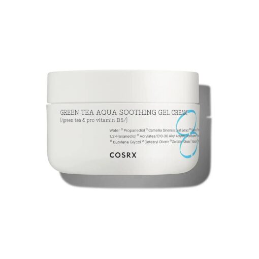 COSRX Hydrium Green Tea Aqua Soothing Gel Cream, 1.69 fl.oz / 50ml | Camelia, Aloe Gel | Korean Skin Care, Vegan, Cruelty Free, Paraben Free