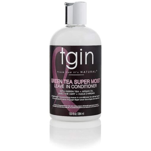 tgin Green Tea Super Moist Leave in Conditioner For Natural Hair, Argan oil, White, Green Tea, Shea butter, 13 Fl Oz