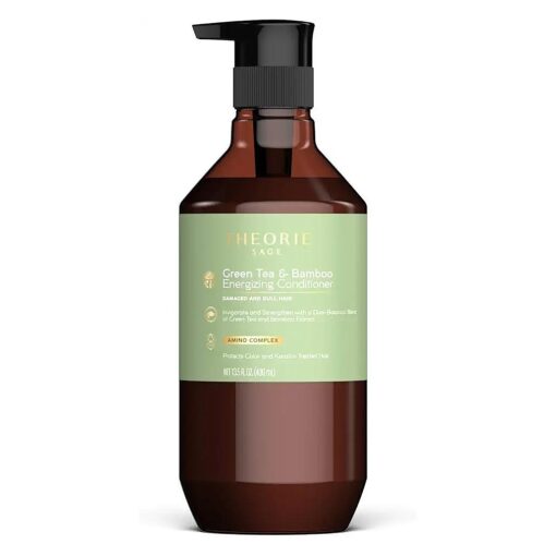 Theorie Green Tea & Bamboo Energizing Conditioner - 400mL, Restorative Formula, Invigorating Scent, Color & Keratin Safe