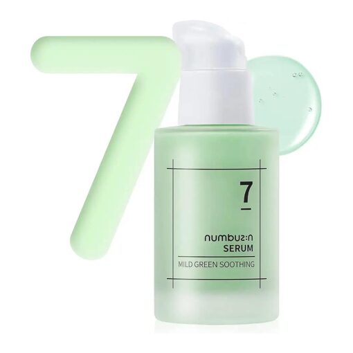 numbuzin No.7 Mild Green Soothing Serum | Acne-prone Skin, Sensitive Redness, Centella Asiatica, Green Tea, Lightweight Gel, Noni | Korean Skin Care for Face, 1.69 fl oz