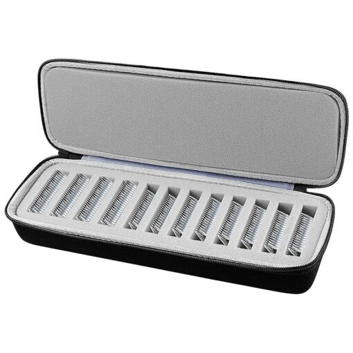 COMECASE Grooming Clipper Blade Case Holder Organizer - Hard Travel Carrying Storage Holds 12 Blades - Upgrade