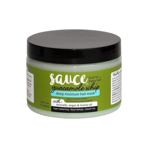 SAUCE BEAUTY Guacamole Whip Hair Mask - Deep Conditioning Hair Mask for All Hair Types w/Avocado, Honey & Argan Oil - 12 Fl Oz Hair Mask for Dry, Damaged & Frizzy Hair ( Guacamole )