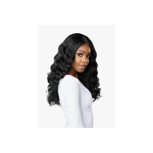 Sensationnel Human Hair Blend HD Lace Front Wig Butta Lace Deep Wave 20" ( 1B )