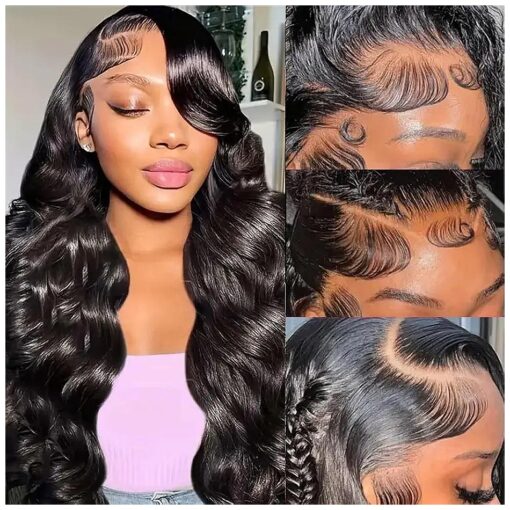 Body Wave Lace Front Wigs Human Hair 13x6 HD Lace Frontal Wigs Human Hair for Women 180 % Density Pre Plucked with Baby Hair Natural Hairlin 20 Inch