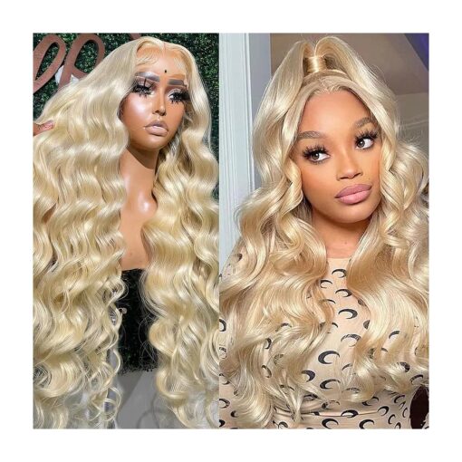 Blonde 613 Lace Front Wig Human Hair 200 Density Body Wave 13x4 Transparent Lace Front Wigs Human Hair 613 HD Lace Frontal Wig Human Hair Pre Plucked With Baby Hair 20 Inch