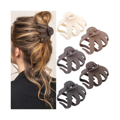 Hair Clips Claw Clips for Thick Hair 5Pcs Large Hair Clips 3.15" Big Octopus Hair Clip Long Thick Medium Hair Neutral Jumbo Jaw Clips Hair Accessories for Women Girls