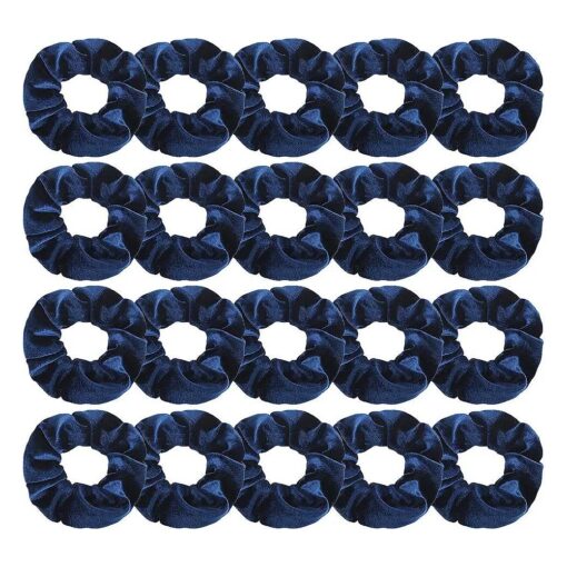 20Pcs Hair Scrunchies, Didder Velvet Elastics Scrunchy Hair Ties Dark Blue Soft Scrunchie Bobbles Ropes Scrunchie Solid color Hair Bands for Women Girls Hair Accessories for Women