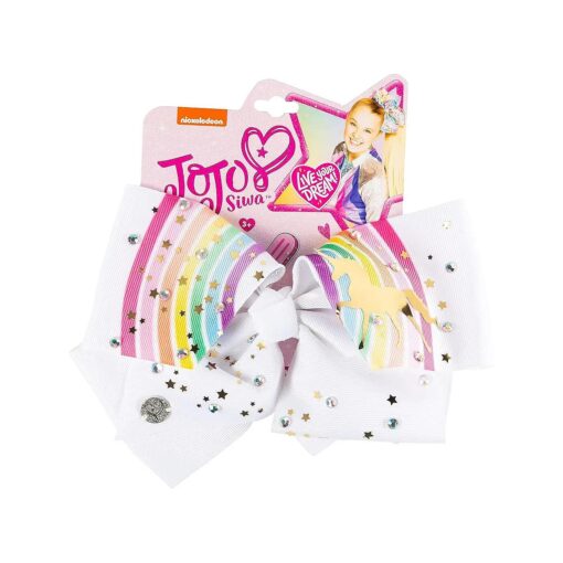 JoJo Siwa Signature Collection Hair Bow - Mermaid with Metalic Gold Stars- Sticker Patch Set Included