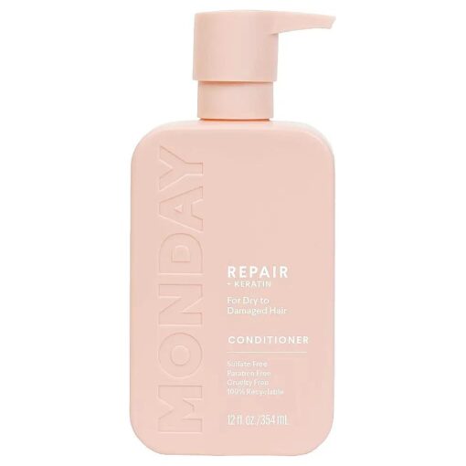 MONDAY HAIRCARE Repair Conditioner 12 oz, ( 354 ML ) for Dry to Damaged Hair, Made with Keratin, Coconut Oil, Shea Butter and Vitamin E