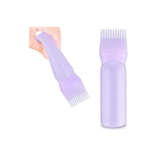 Root Comb Applicator Bottle 6 Ounce Hair Oil Applicator 1 Pack Applicator Bottle Brush with Graduated Scale Hair Root Comb Color Applicator for Hair Dye