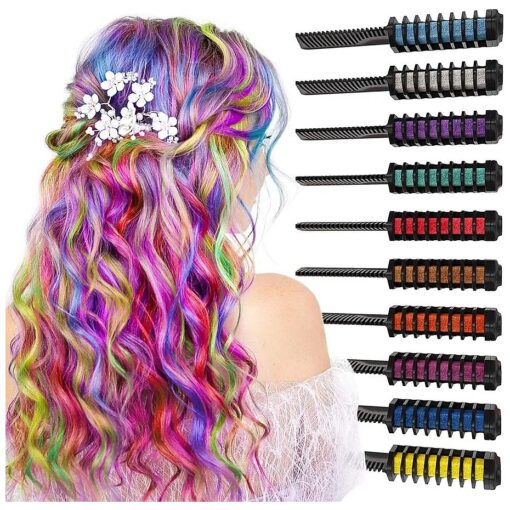 Hair Chalk Combs, Assorted Colors, set of 12