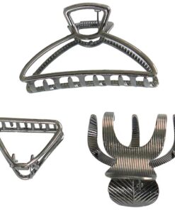 Sensory4u Metal Hair Claw Clips Variety Pack ( Gray )