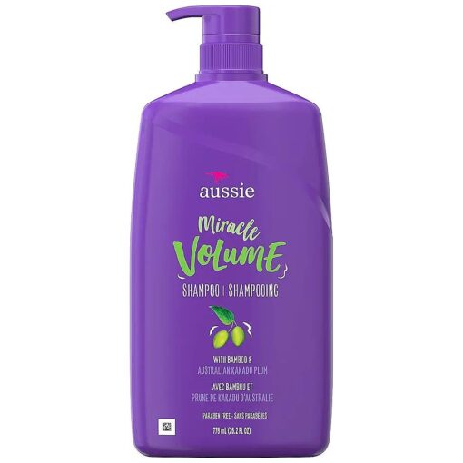 Aussie Miracle Volume with Plum Bamboo, Paraben Free Shampoo, 26.2 Fl Oz