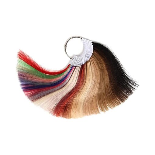 Hair Color Rings Sample Testing Kit,100 % Human Remy Hair Swatches Chart, Colored 35 Kinds Of Hair Color,8 Inch