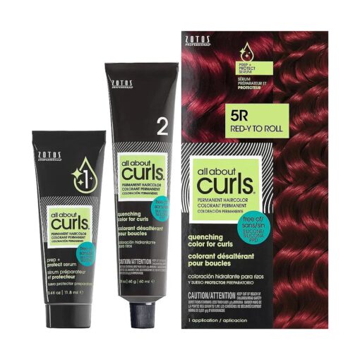 5R Red-y to Roll ( Light Brown with Cool Undertone ) Permanent Hair Color ( Prep + Protect Serum & Hair Dye for Curly Hair ) - 100 % Grey Coverage, Nourished & Radiant Curls