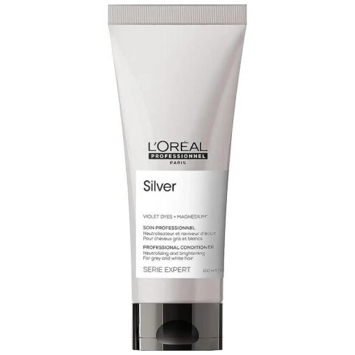 L'Oreal Professionnel Color Depositing Purple Conditioner | Neutralizes Unwanted Brassy & Yellow Tones | For Natural, Colored, or Bleached White, Silver, & Blonde Hair | 6.8 Fl, Oz .