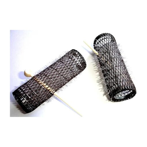 2 Pack HAIR STYLING BRUSH ROLLERS & PINS Hair Curlers 7/8" x 3" Bristles ( 12 Rollers )