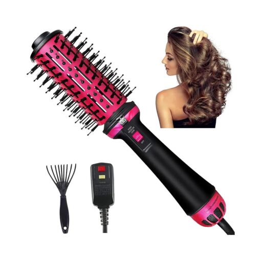 Hair Dryer Brush, Pink, ALCI Safety Plug, Quick Drying, Volumizing, Ionic Care