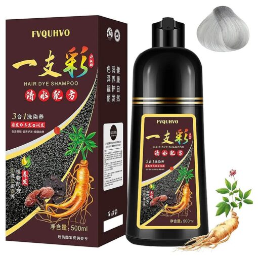 Hair Dye Shampoo 3 in 1, Instant Silver Gray Hair Color Shampoo for Men and Women, Shampoo Hair Dye Works in minutes, Long Lasting Color Shampoo Hair Dye