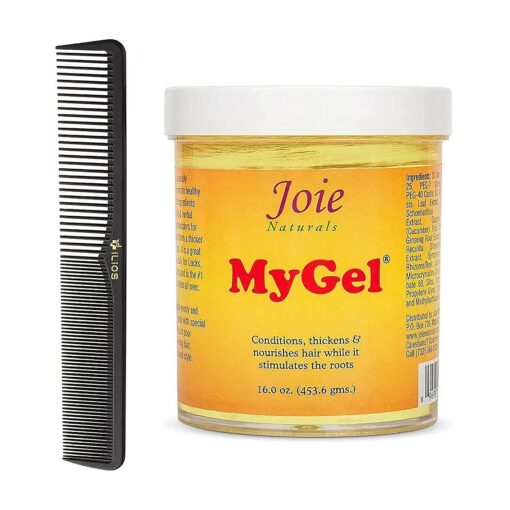 Joie Naturals My Gel Hair Gel Set with Styling Comb - Hair Styling Gel - Moisturizing Formula with Plant Oils and Herbal Extracts - Curly Hair Gel for Twists, Braids and Locks ( 16oz, Regular Hold )