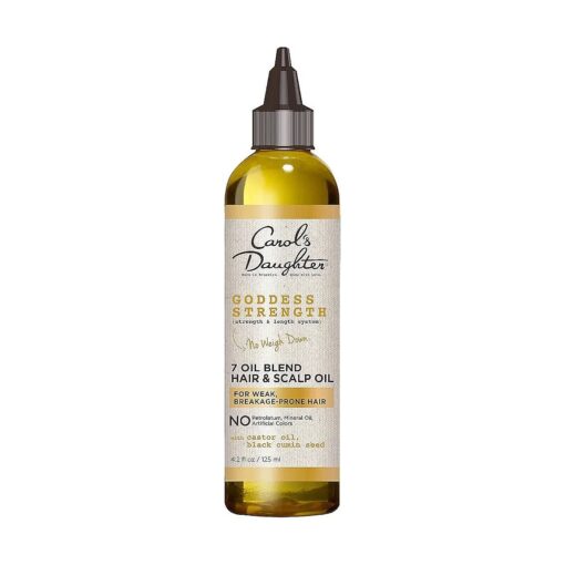 Carol 's Daughter Goddess Strength 7 Oil Blend Scalp and Hair Oil for Wavy, Coily and Curly Hair, Hair Treatment with Castor Oil for Weak Hair, 4.2 Fl Oz