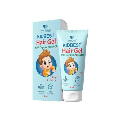 Kids Hair Styling Gel for Boys & Girls ( Daily Use ) with Non Toxic Organic Argan Oil, Drumstick Tree Oil & Kertine, Hair Growth, Damaged Hair, Tear, Paraben, SLS free, 50ml