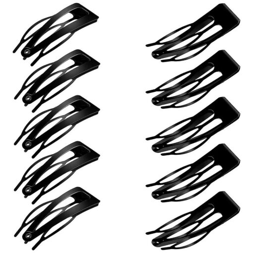 Chinco 24 Pieces Double Grip Hair Clips Metal Snap Hair Clips Women Hair Barrettes for Hair Making, Salon Supplies ( Black, 2 Inch )