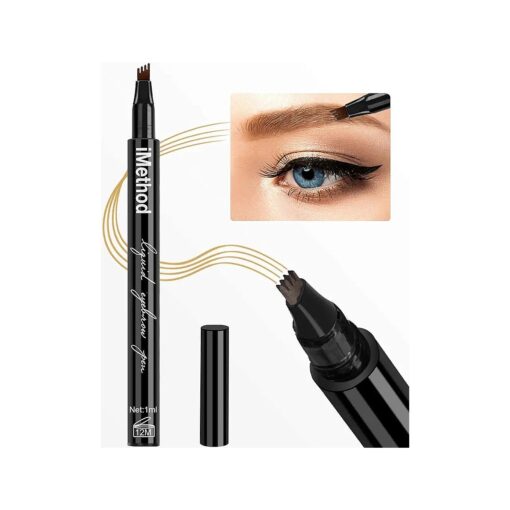 iMethod Eyebrow Pen - iMethod Eye Brown Makeup, Eyebrow Pencil with a Micro-Fork Tip Applicator Creates Natural Looking Brows Effortlessly and Stays on All Day, Light Brown