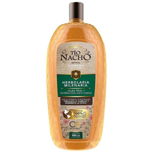 Tio Nacho HERBOLARIA MILENARIA, Shampoo JALEA REAL, extractos de CHILE, BARDANA, ALOE VERA y JOJOBA ,