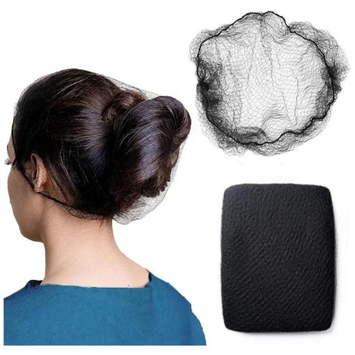 Hair Net Black - 100Pcs - 24 inches Invisible Nylon Hair Nets for Women and Men - Perfect for Hair Bun, Sleeping, & Kitchen Food Service