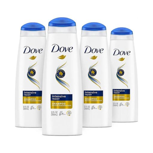 Dove Nutritive Solutions Strengthening Shampoo Intensive Repair Formula for Damaged Hair Dry Hair Shampoo With Keratin Actives, 12 Ounce ( Pack of 4 )