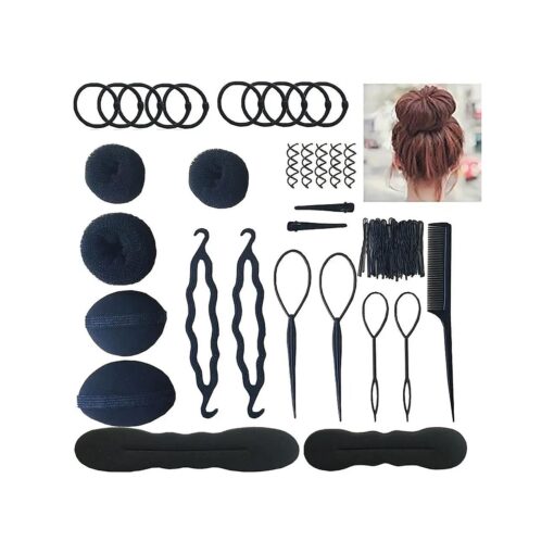 Hair Braiding Tool Hair Accessories For Women Hair Styling Set Hair Topsy Tail Tools Haircut Clamp Hair Bun Maker Hairpins Roller Braid Twist Sponge Hair Design Styling Tools for Hair Styles