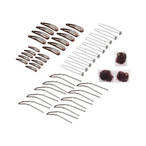 Snap Hair clips hair style accessories kits for girl women ballet dance U shaped hair pins Bobby clips,42pcs ( Brown, 3 inch Kit )