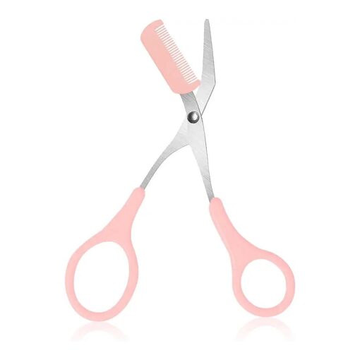 Eyebrow Trimmer, Stainless Steel Eyebrow Scissors with Comb, Eyebrow Trimming Scissors Hair Removal Grooming Tool for Women Girls