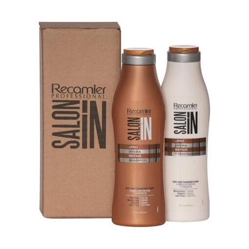 Recamier Saloon In Hydra Repair Shampoo & Conditioner Set Dry And Damaged Hair | SalonIn Cabello Secos Y Danados Hidrata Nutre Y Repara Instantaneamente Kit 10.1Oz-300ml